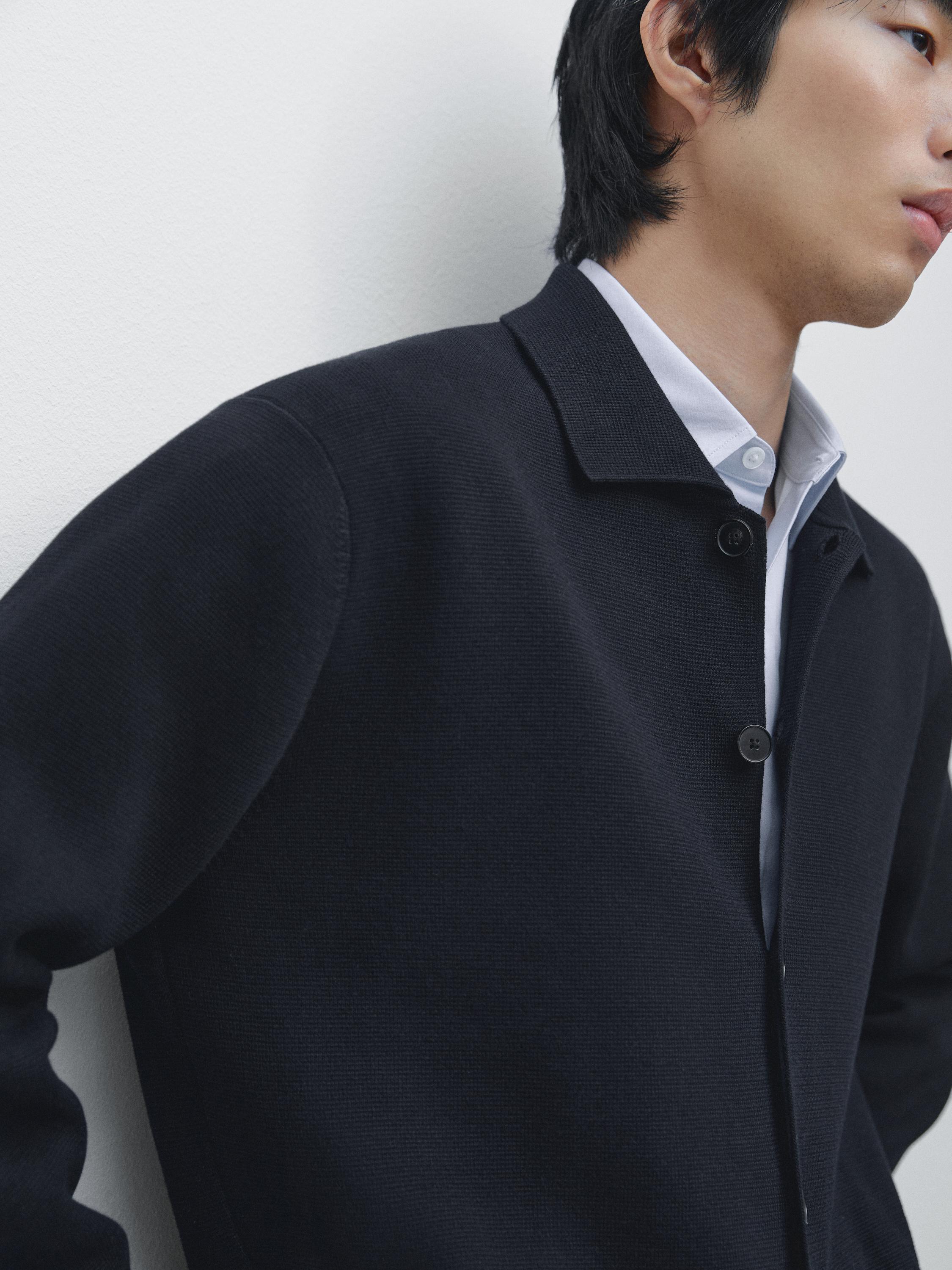 Cardigan à col polo 100 % coton